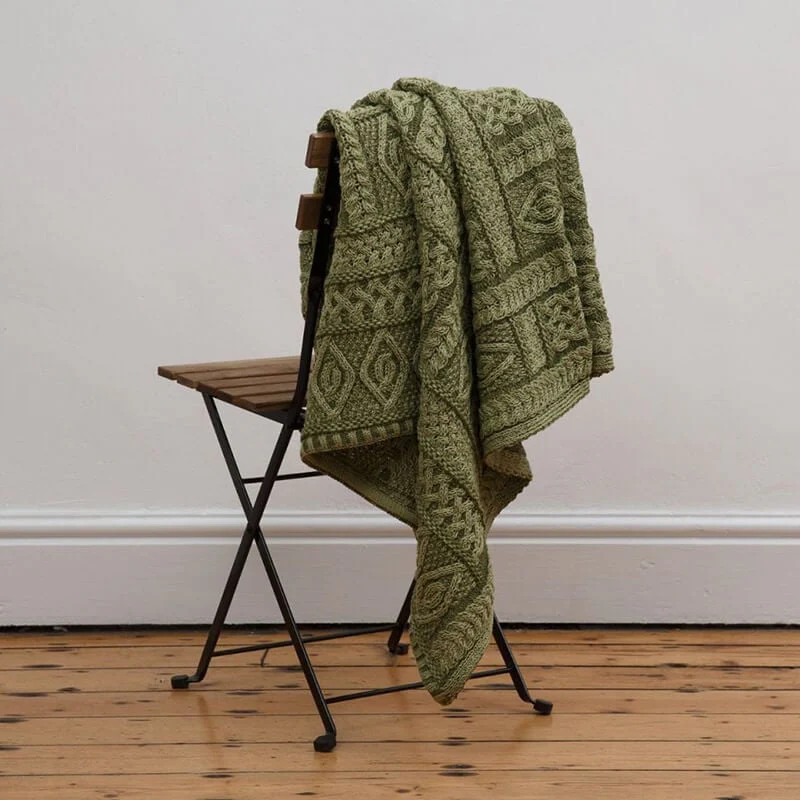 Celtic Two Tone Aran Throw Blanket - Image 2