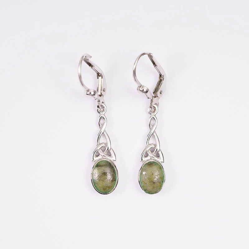 Connemara Marble Trinity Knot Drop Earrings - Image 2