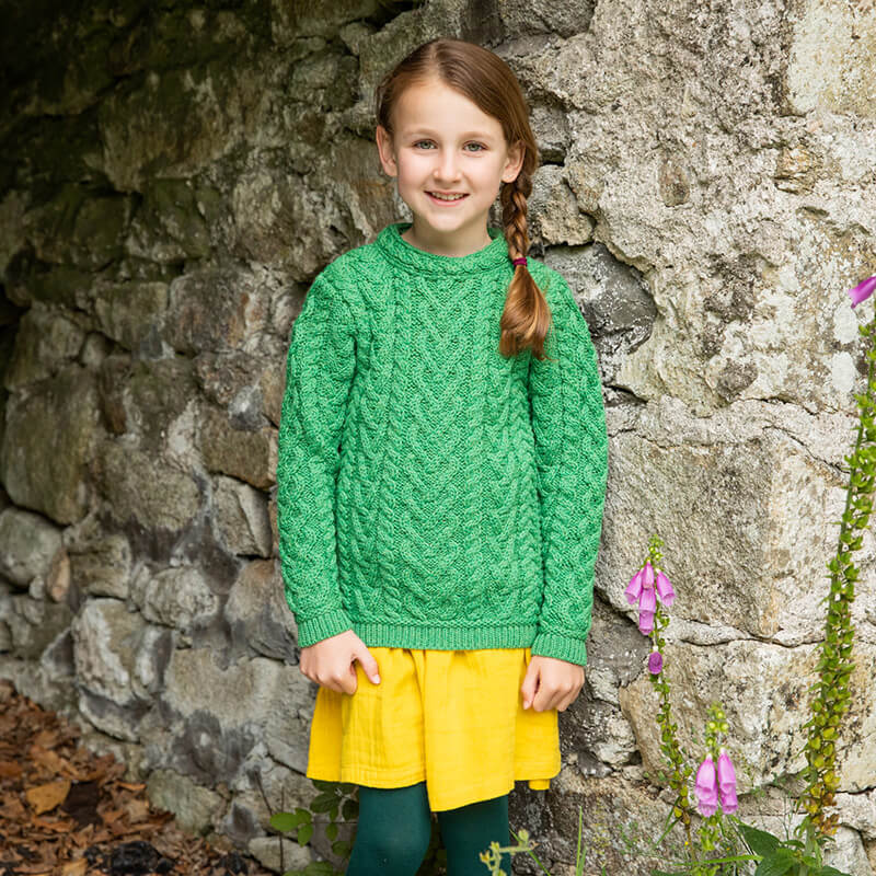 Girls Cara Aran Sweater - Image 3