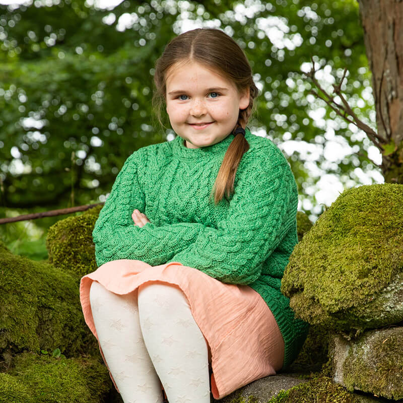 Girls Cara Aran Sweater - Image 4