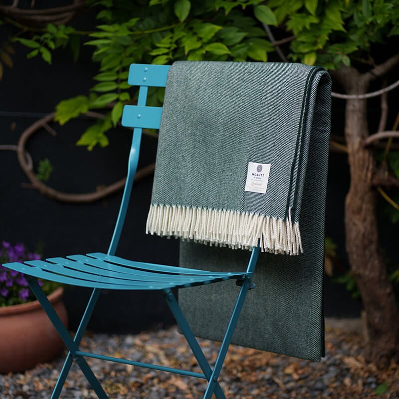 Green Mc Nutt Ocean Lambswool Throw - Image 2