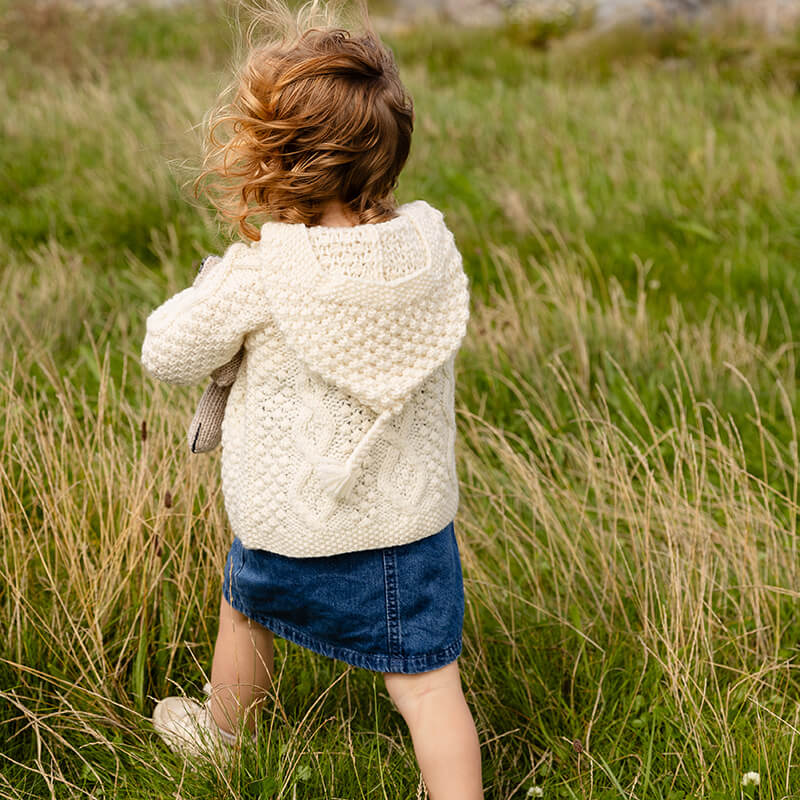 Hand Knit Baby Aran Sweater - Image 3