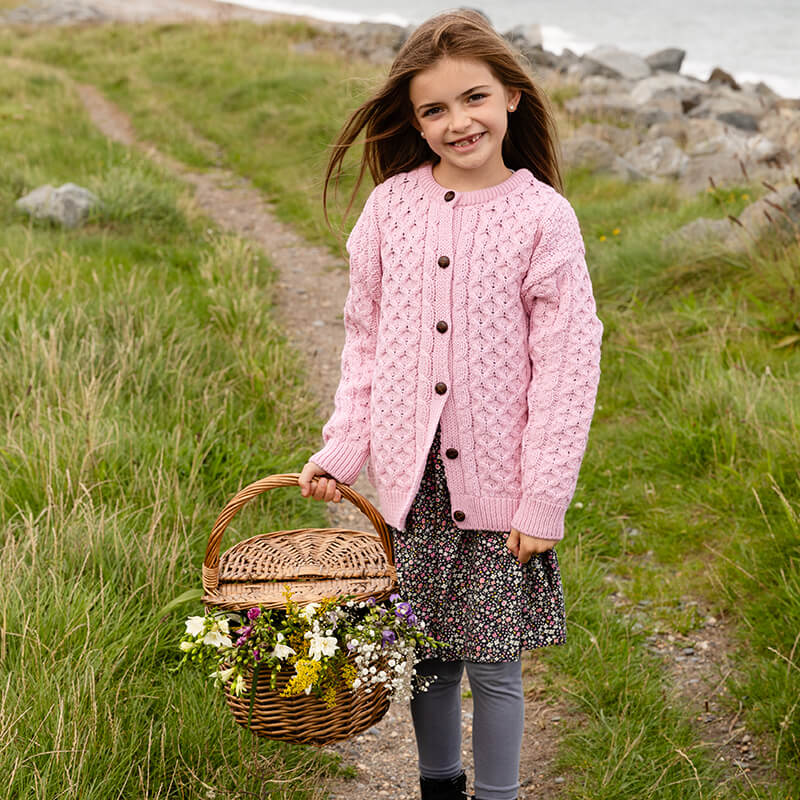 Kids Crew Aran Button Cardigan - Image 9