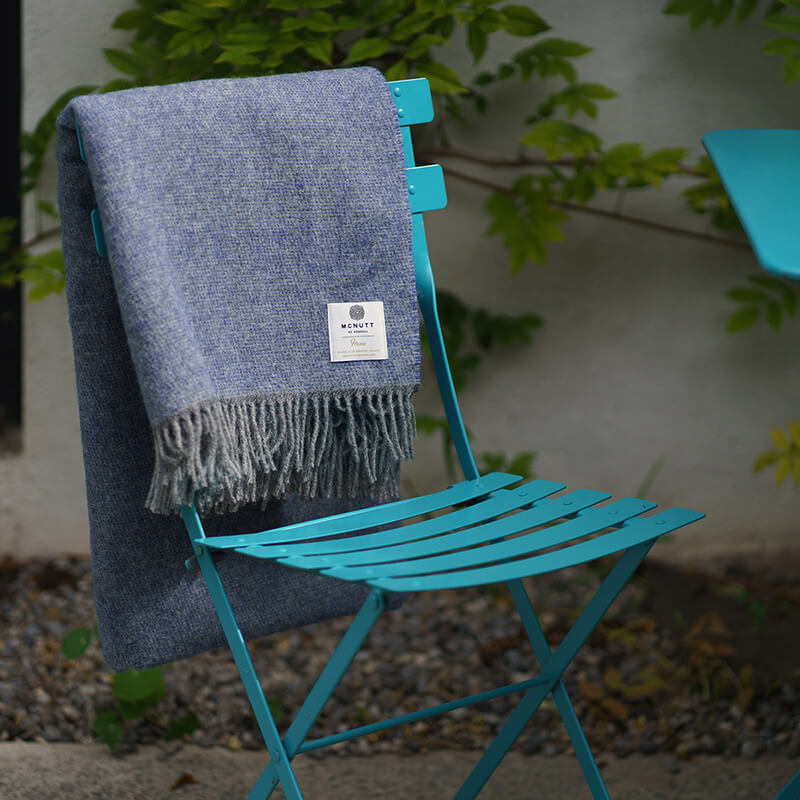 Mc Nutt Periwinkle Wool Throw - Image 2