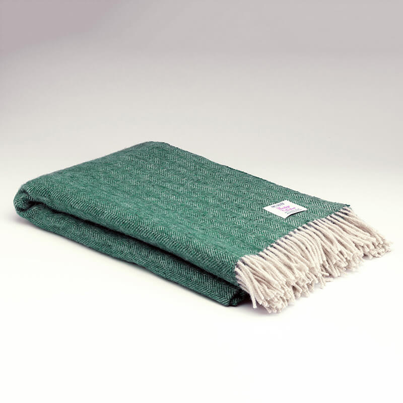 Mc Nutt Spruce Herringbone Blanket - Image 2