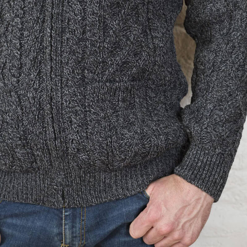 Men's Aran Zip Cardigan - Image 6