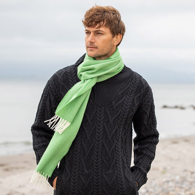 Men's Herringbone Lambswool Scarf - Image 6