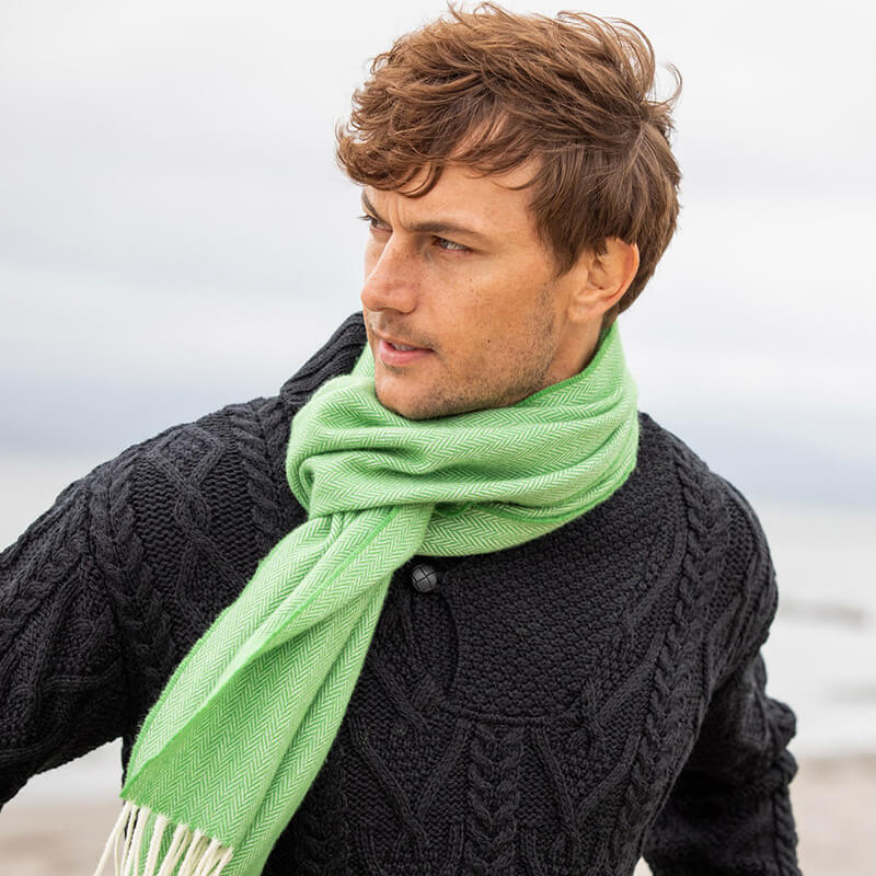 Men's Herringbone Lambswool Scarf - Image 7