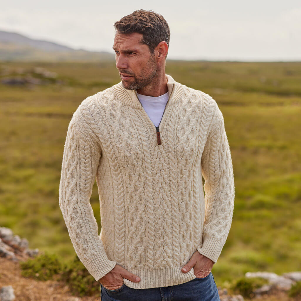 Men's Signature Half Zip Irish Wool Sweater - Image 5