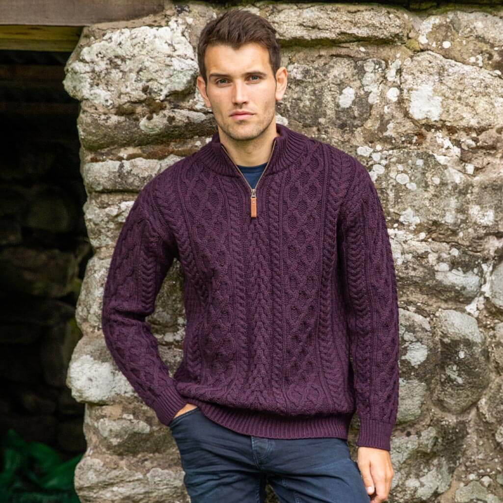 Men's Signature Half Zip Irish Wool Sweater - Image 6