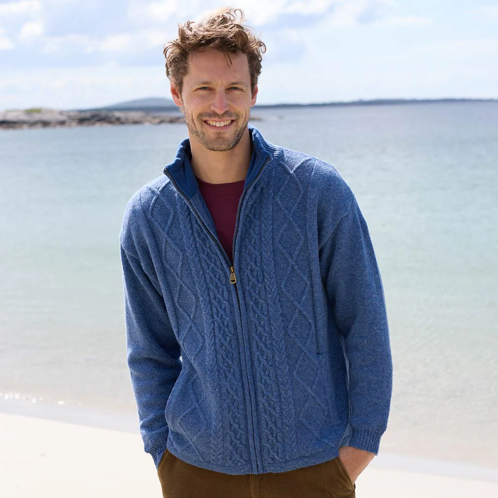 Men's Signature Lined Fisherman Zipper Cardigan - Image 4