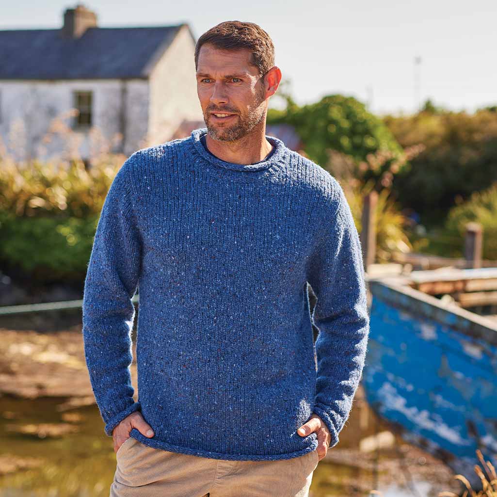 Men's Traditional Fisherman Irish Wool Sweater - Image 4