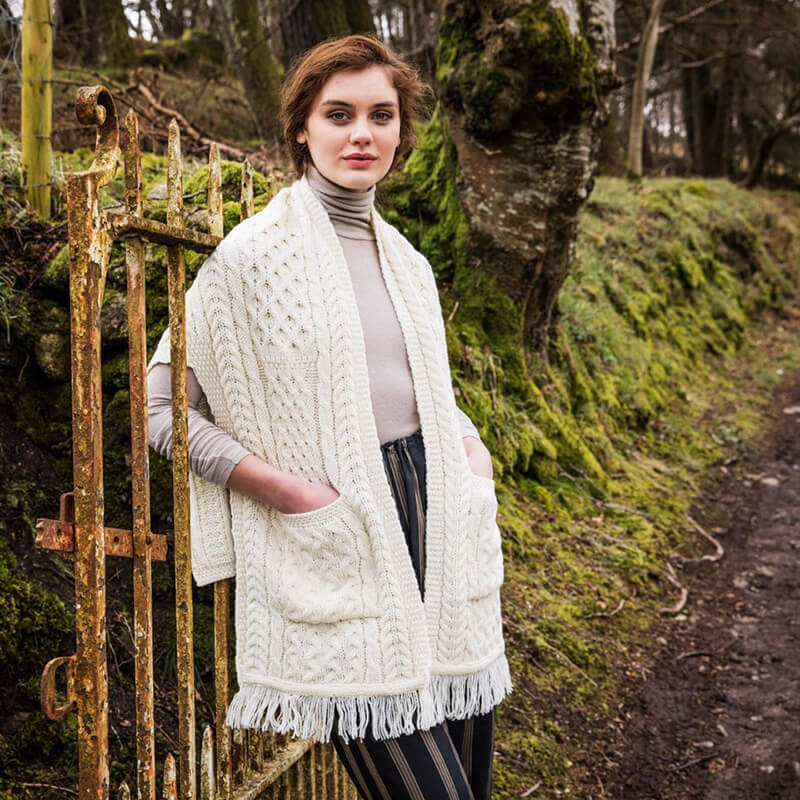 Merino Wool Pocket Shawl - Image 8