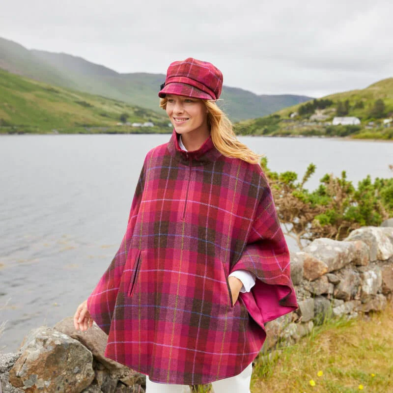 Mucros Irish Wool Half Zip Poncho - Image 7