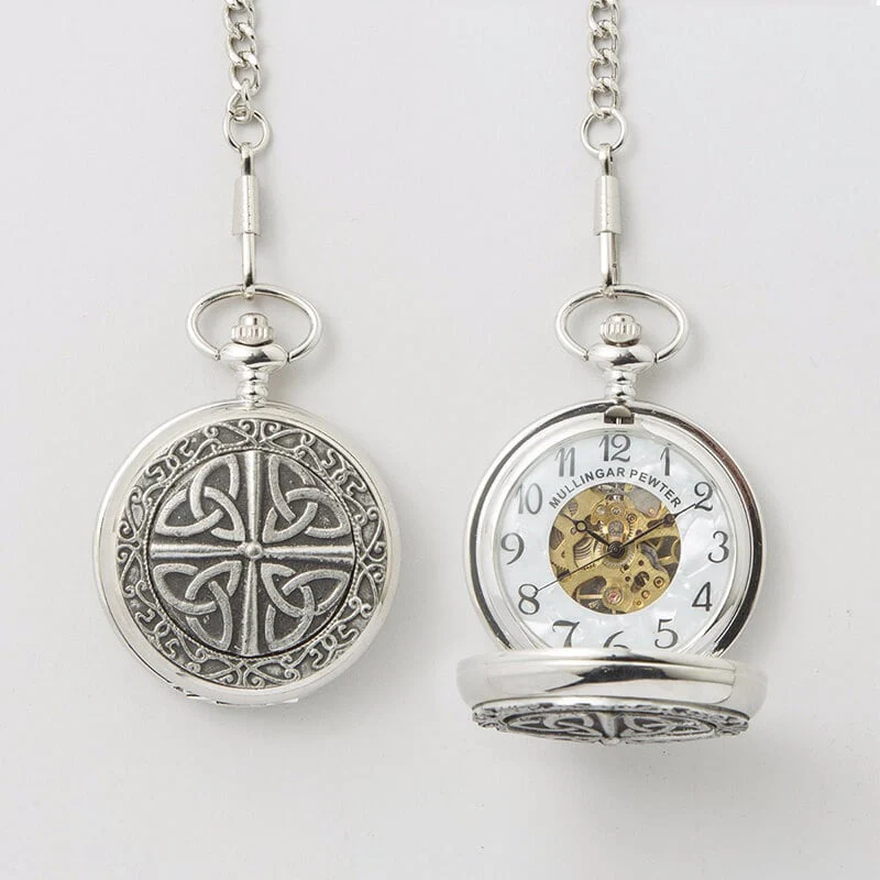 Mullingar Pewter Trinity Mechanical Pocket Watch