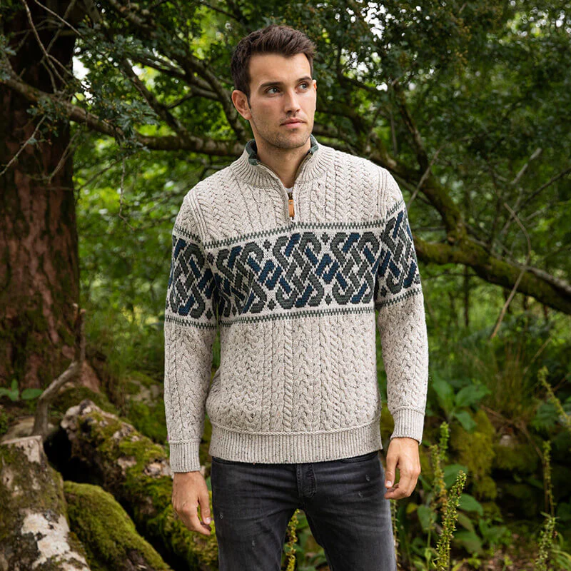 Mens Newgrange Celtic Sweater - Image 7