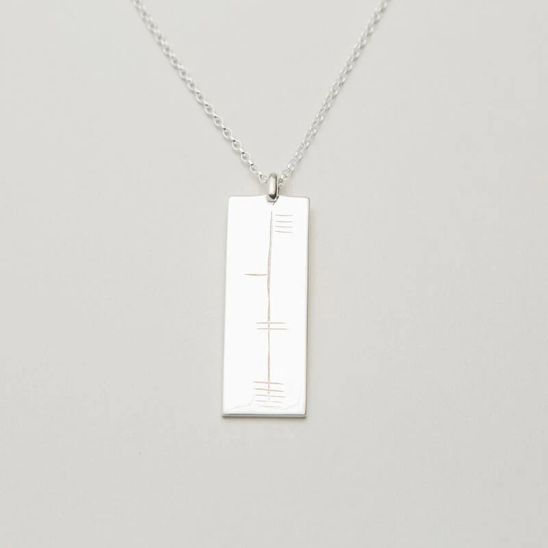 Personalized Sterling Silver Irish Ogham Pendant - Image 4