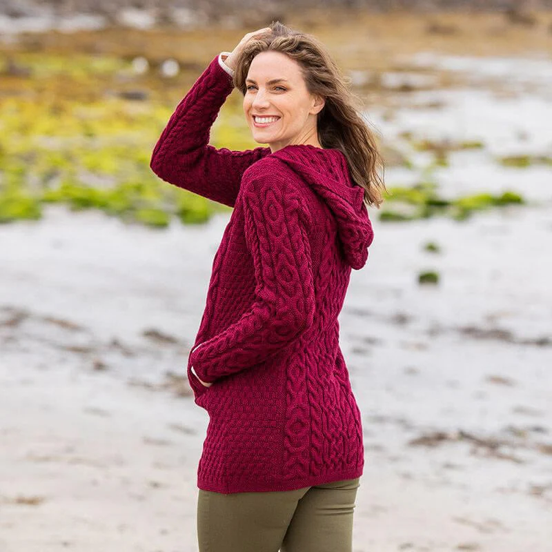 The Gweebarra Aran Hooded Cardigan - Image 3