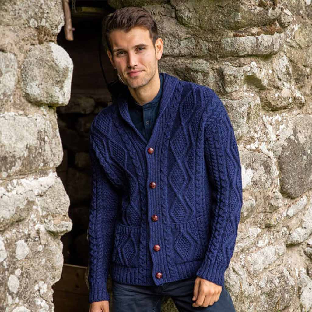The Irish Store Men's Classic Aran Cardigan - Image 3