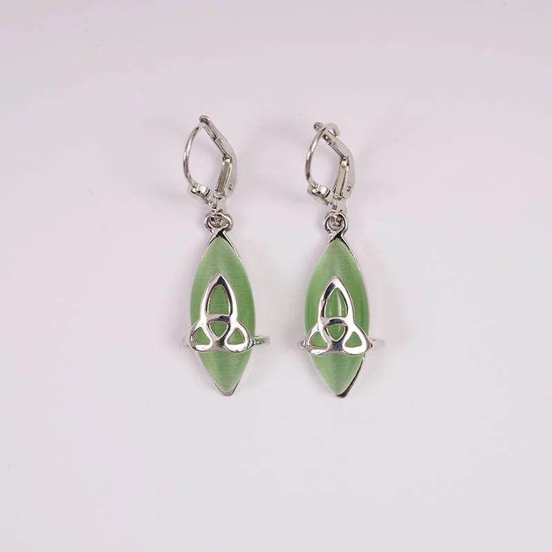 Trinity Knot Cat's Eye Earrings
