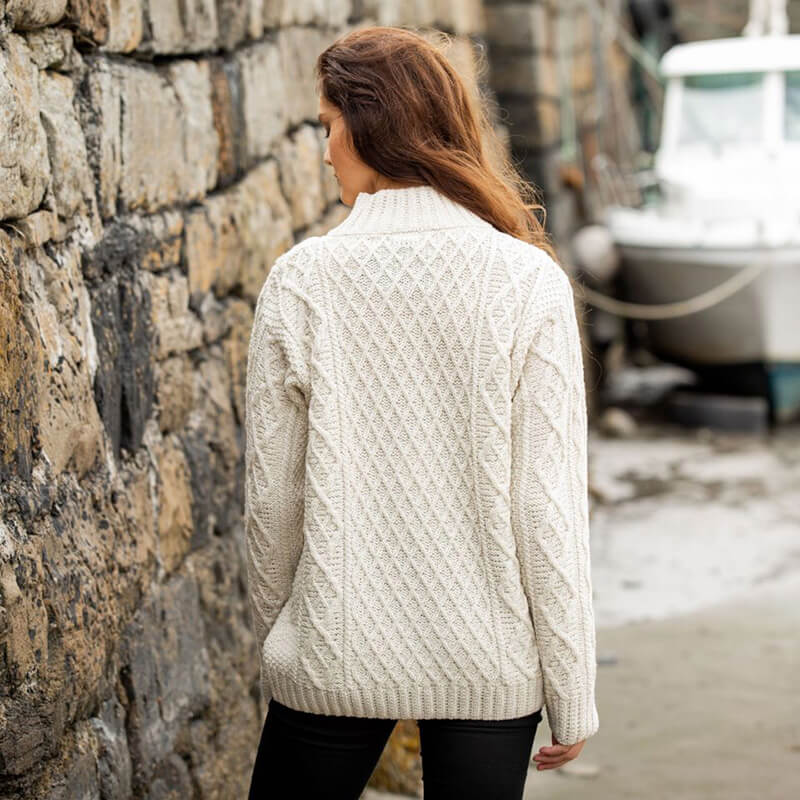 Women's Classic Fisherman Button-Mock Sweater - Image 3