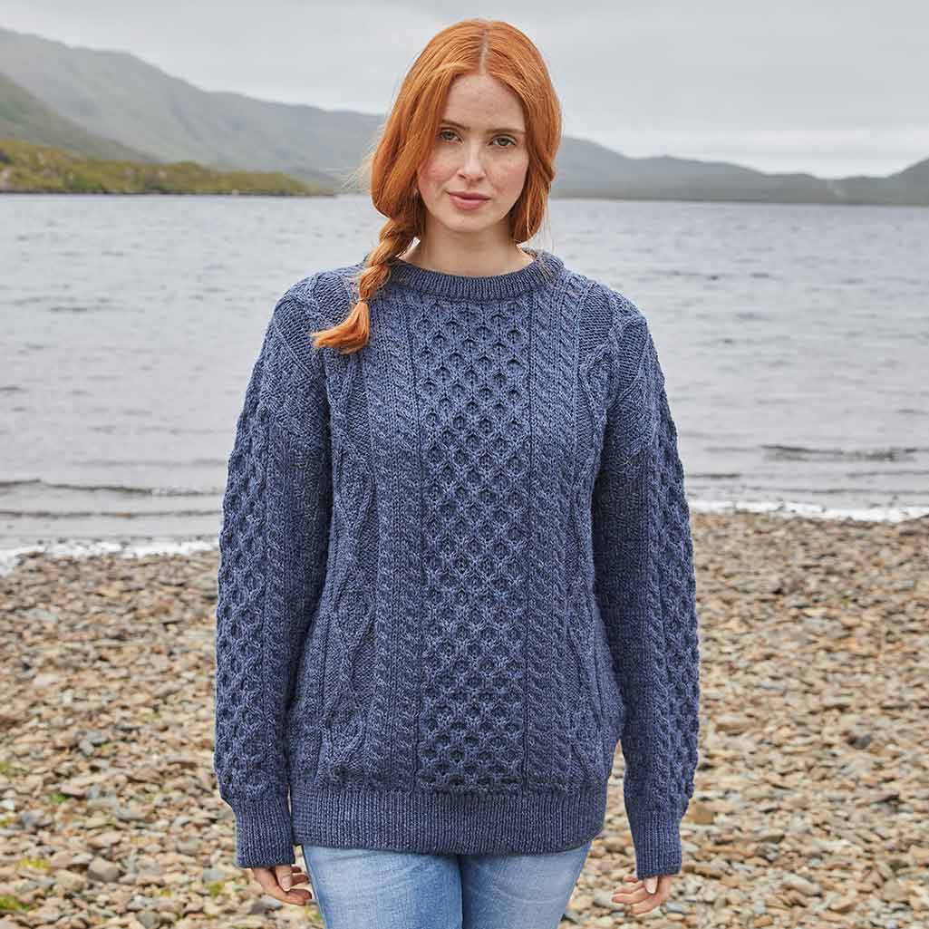 Womens Fisherman Lightweight Crew Neck Heritage Sweater - Image 6