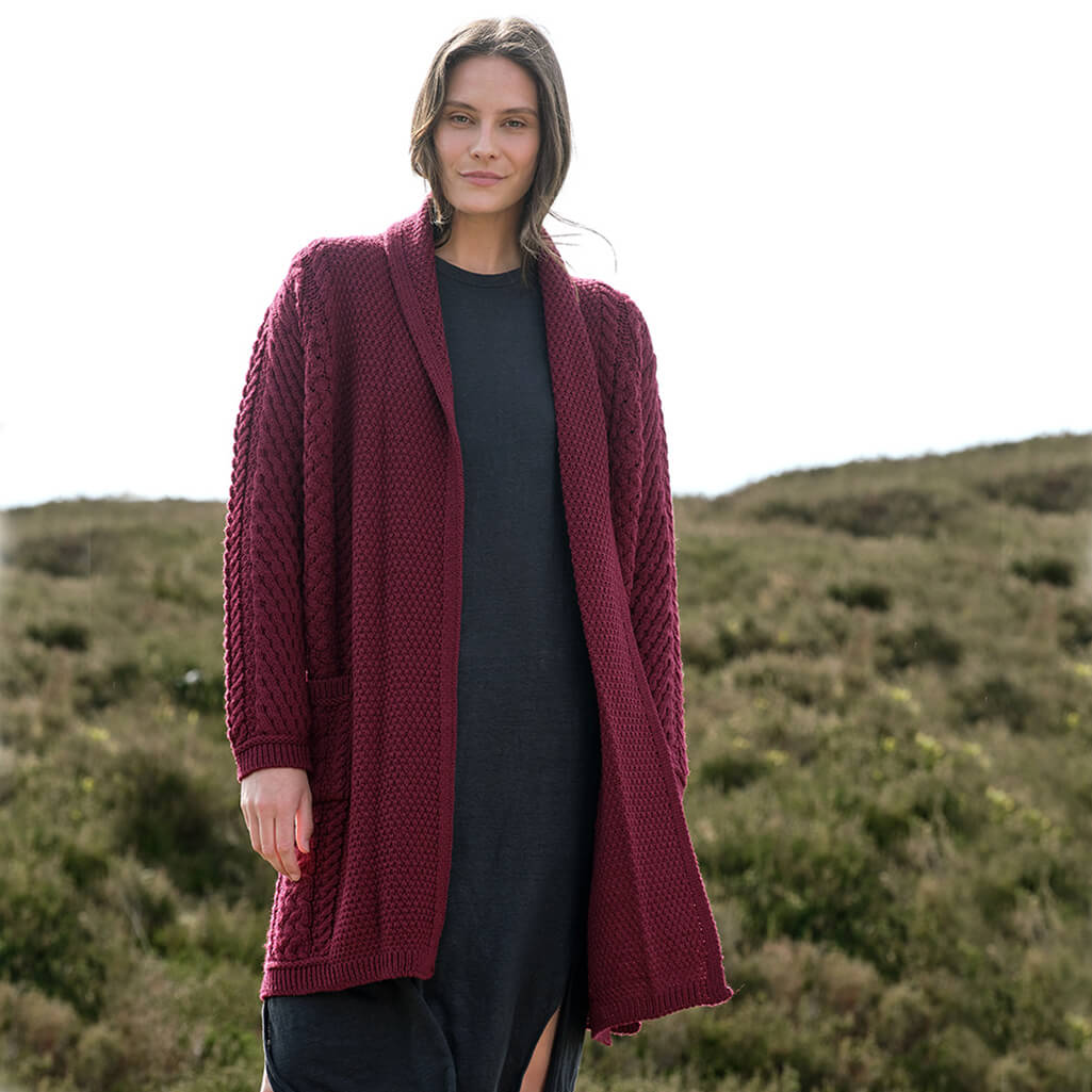 Women's Heritage Aran Cable-Knit Waterfall Cardigan - Image 4