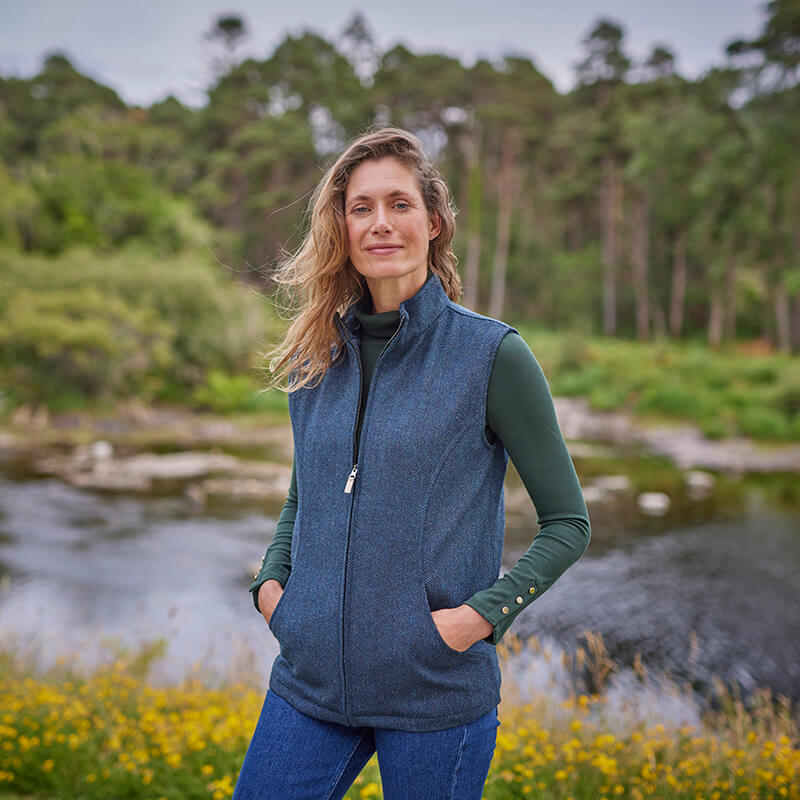 Women's Herringbone Irish Windbreaker Vest - Image 4