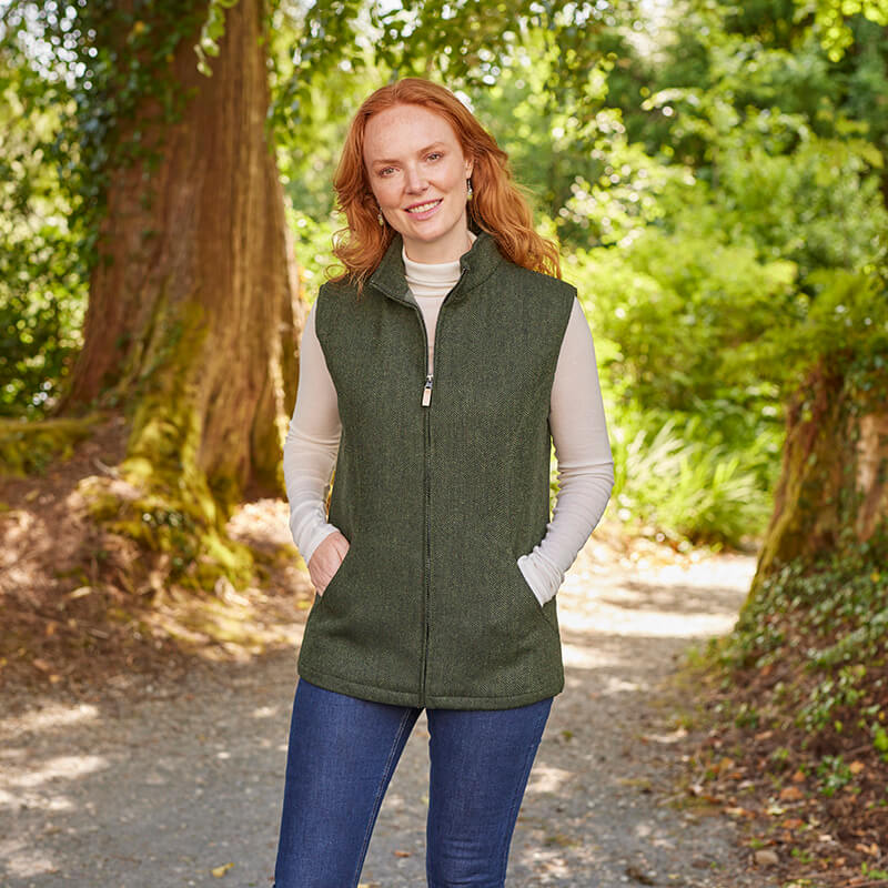 Women's Herringbone Irish Windbreaker Vest - Image 5