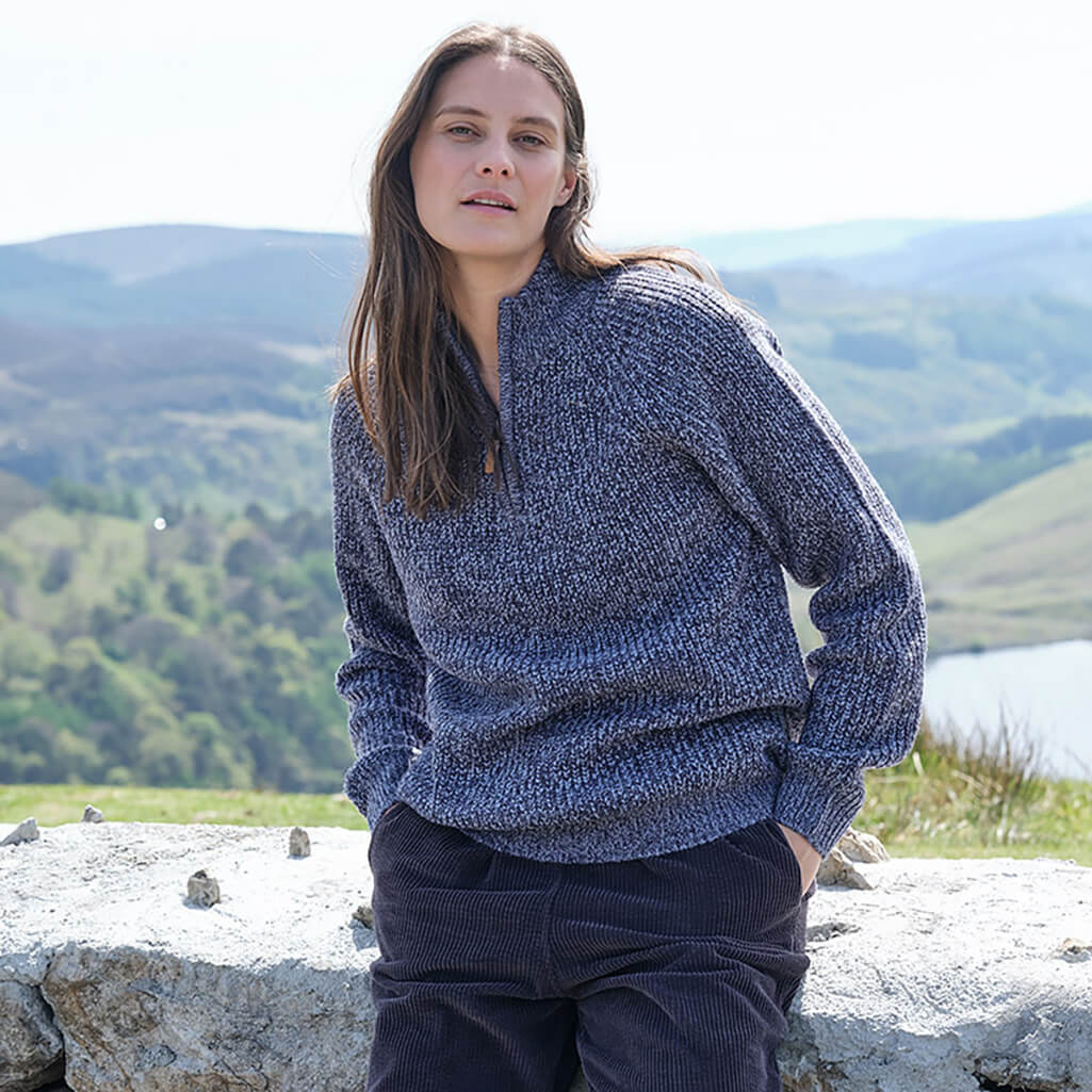 Womens Killybegs Half-Zip Sweater - Image 3