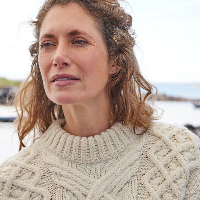 Women's Trellis Aran Sweater - Image 3