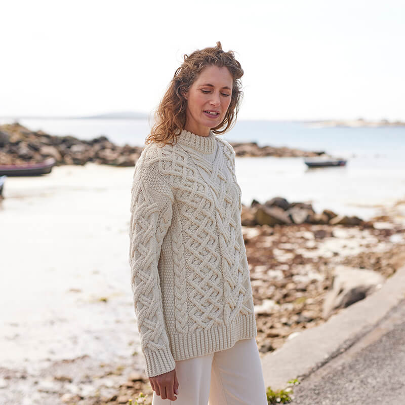 Women's Trellis Aran Sweater - Image 4